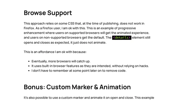 Animating <details> Element with Only CSS