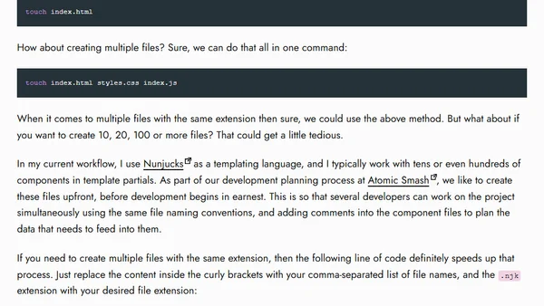 Quick Command Line Tip: Create Mutliple Files With the Same Extension