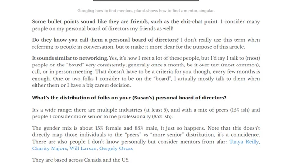 Your personal board of directors