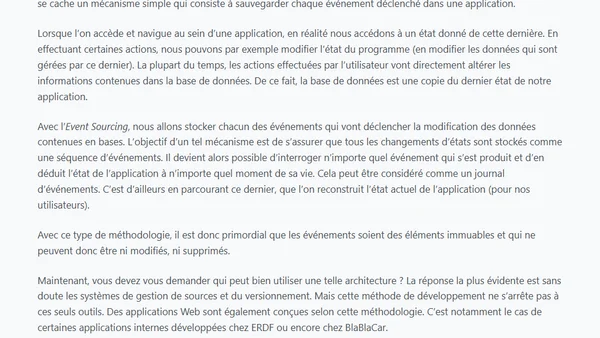Qu'est-ce que l'Event Sourcing ?