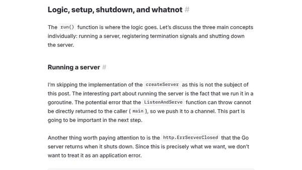 Graceful shutdown in Go