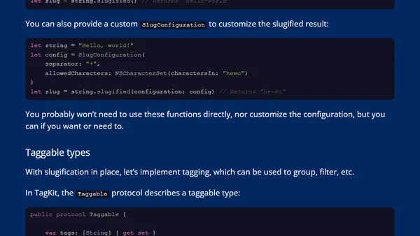 Using slugified and style-based tags in SwiftUI