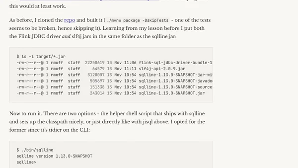 Learning Apache Flink S01E06: The Flink JDBC Driver