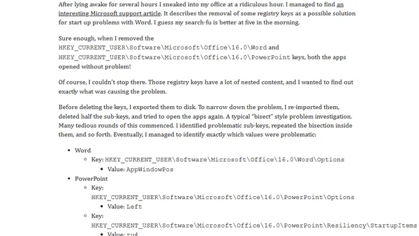 PowerPoint and Word failing to open