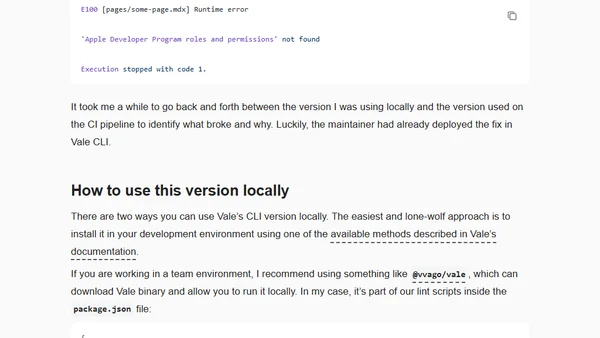 Avoiding version conflicts with Vale and GitHub Actions