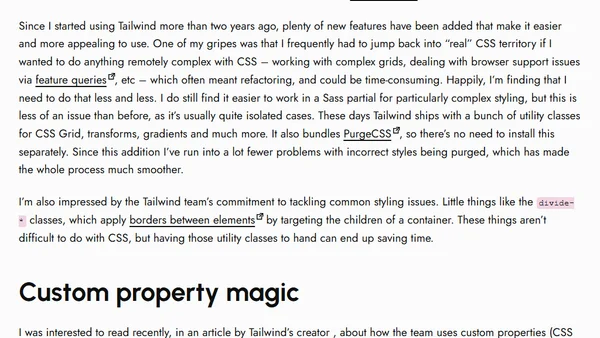 Tailwind Thoughts