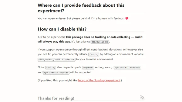 Introducing `funding`