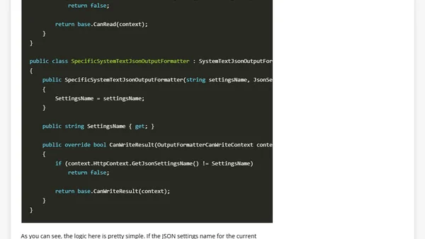 Using multiple JSON serialization settings in ASP.NET Core