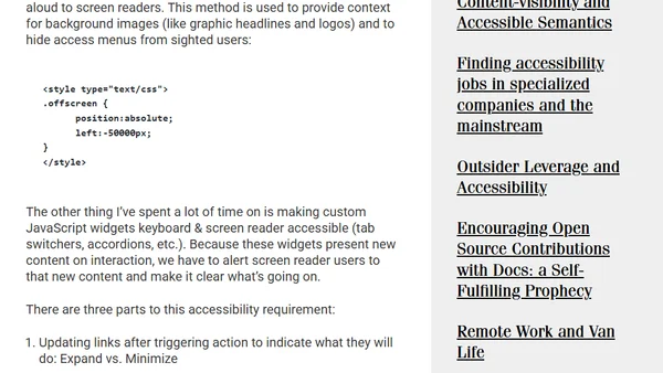 CSS + JS + Accessibility