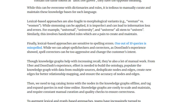 Search: Query Matching via Lexical, Graph, and Embedding Methods