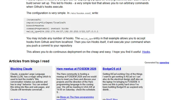Hooks - running stuff on Github hooks