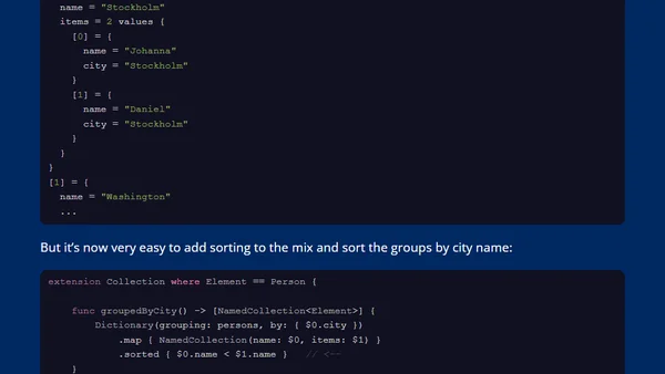 Group and sort collections in Swift like a pro