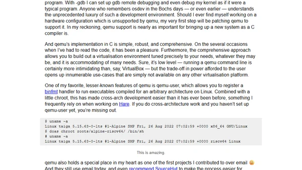 In praise of qemu