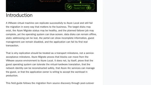 VMware to Azure Local Migration: The Failure Modes That Begin After the VM Replicates
