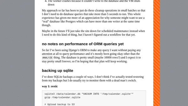 Learning a few things about running SQLite