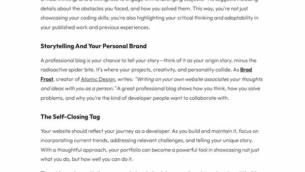 Crafting a Developer Website For Professional Growth