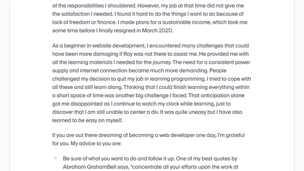 Starting my journey as a web developer.
