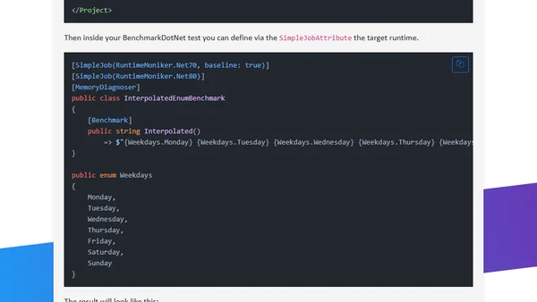 How to benchmark different .NET versions