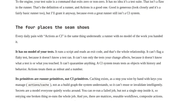 GitHub Actions Isn't a CI