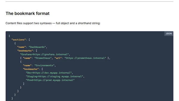 I replaced my browser bookmarks with a JSON file and a 150-line C# app