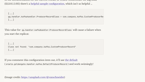 OGG -  Class not found: "com.company.kafka.CustomProducerRecord"