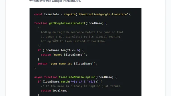 Going Vernacular: Engineering Our Way to Process Multilingual Names