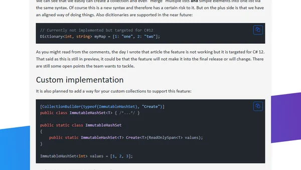 C# 12: Collection literals