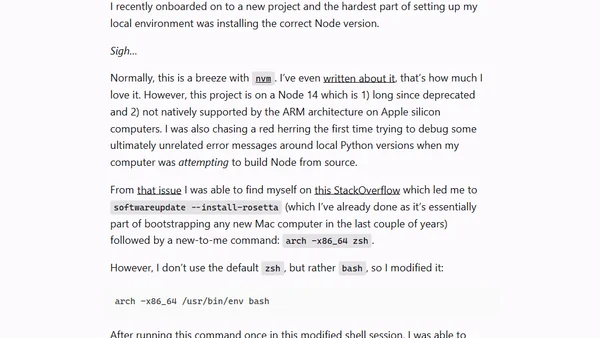 ProTip™: Installing Legacy Node Versions on Apple Silicon