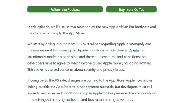 VisionPro Ships, first impressions, AppStore changes for the EU and US