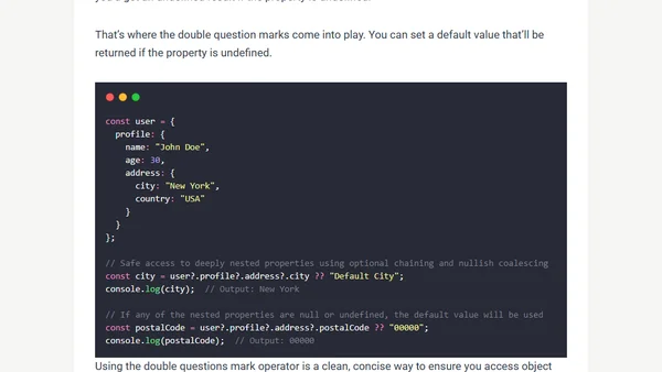 What Is the JavaScript Double Question Marks (??) Operator?