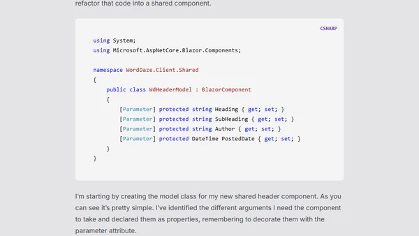 Building a blogging app with Blazor: View Post