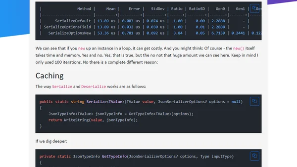 A (performance) quirk with JsonSerializer