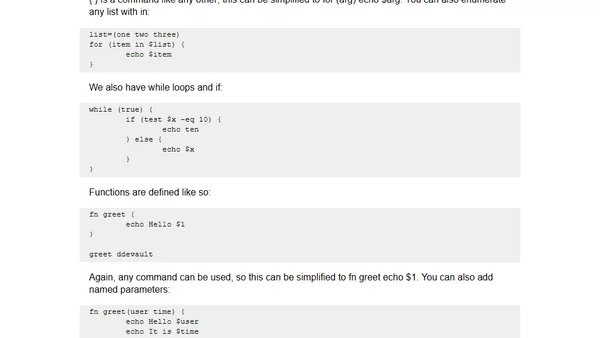 rc: a new shell for Unix