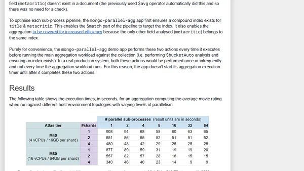 Achieving At Least An Order Of Magnitude Aggregation Performance Improvement By Scaling & Parallelism