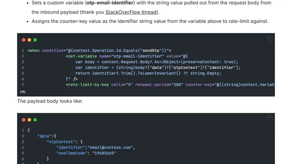 Rate limiting Entra External ID Email OTP Events with APIM