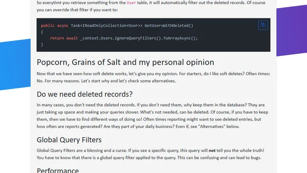 To Soft Delete or Not to Soft Delete