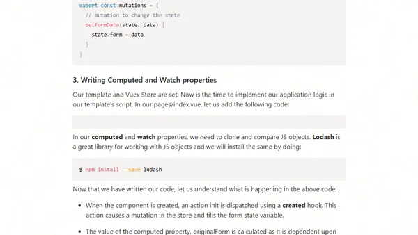 Disable Submit button if Form fields have not changed in a Nuxt/Vue app