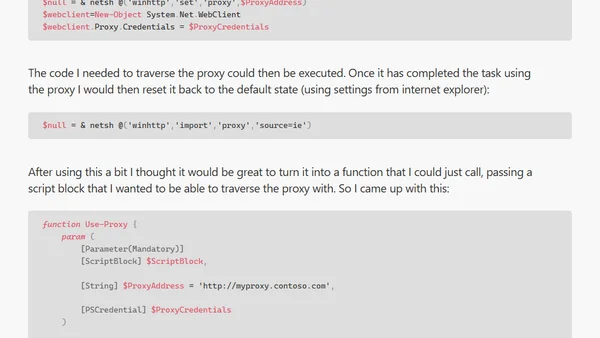 Allow PowerShell to Traverse a Secure Proxy