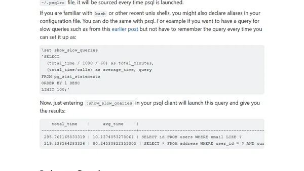 Getting more out of psql (The PostgreSQL CLI)