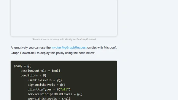 How to Setup Conditional Access for Account Recovery