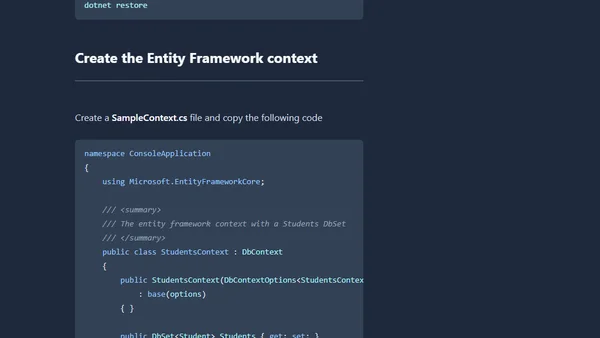Step by step: .NET Core and Entity Framework Core