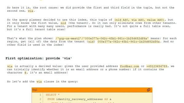 Optimization tales with CockroachDB: the slow password reset flow (part 1)