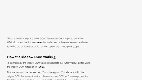 What is the Shadow DOM?