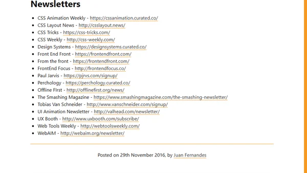 Newsletters for Front-end developers