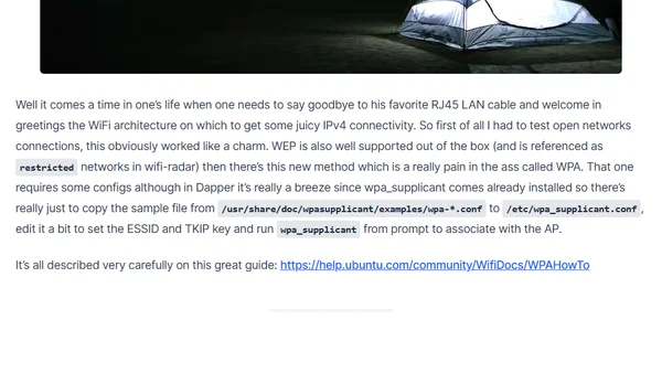 WiFi Support on Ubuntu Dapper