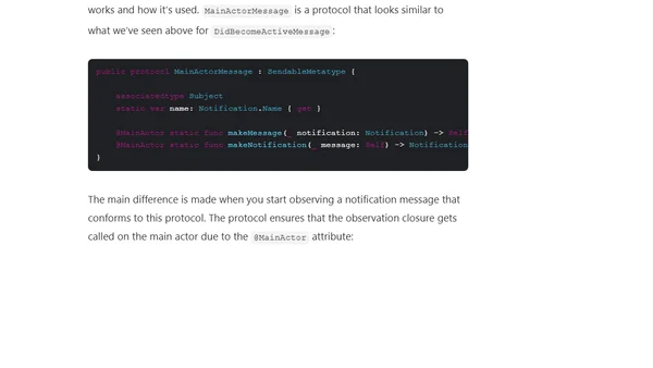 MainActorMessage & AsyncMessage: Concurrency-safe notifications