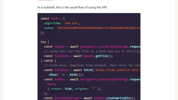 Guest blog post on Cross-Origin Storage in Transformers.js