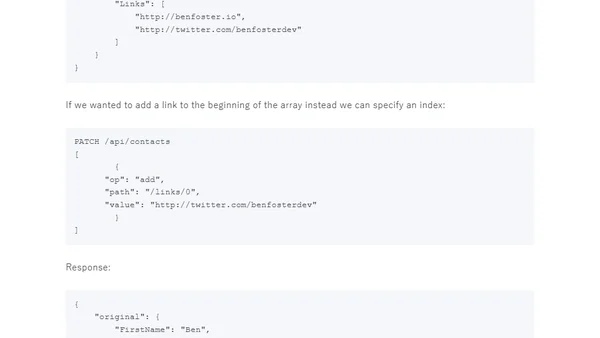 How to perform partial resource updates with JSON Patch and ASP.NET Core