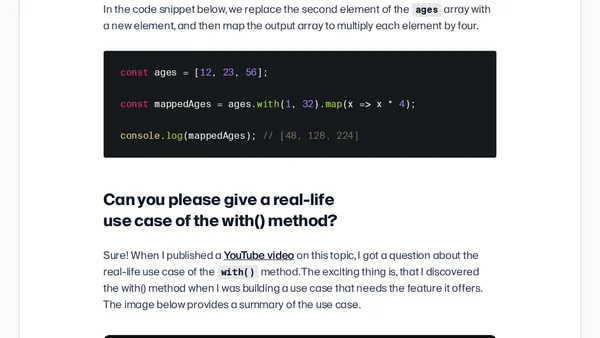 Why the with() method of JavaScript Array is a gem?