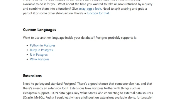 Why Postgres